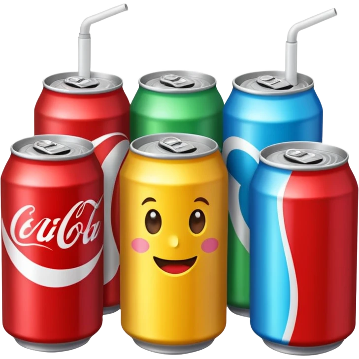 5 cans of aesthetic soda emoji