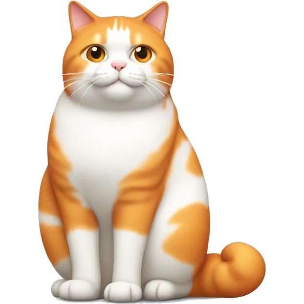 orange and white, fat cat emoji