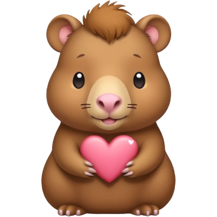 Capibara con un corazón kawaii emoji