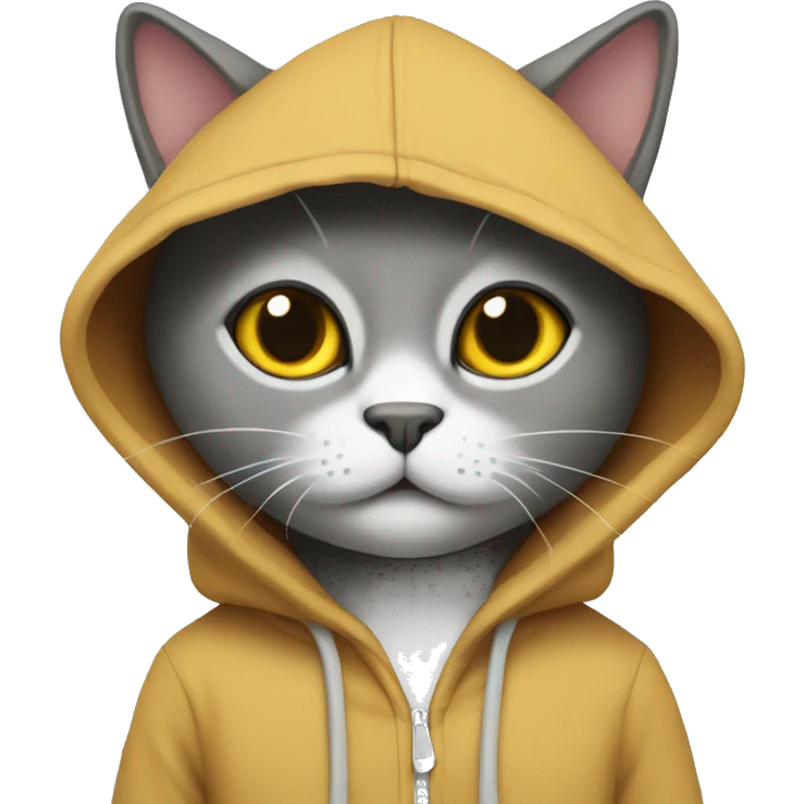 Cat wearing a hoodie emoji