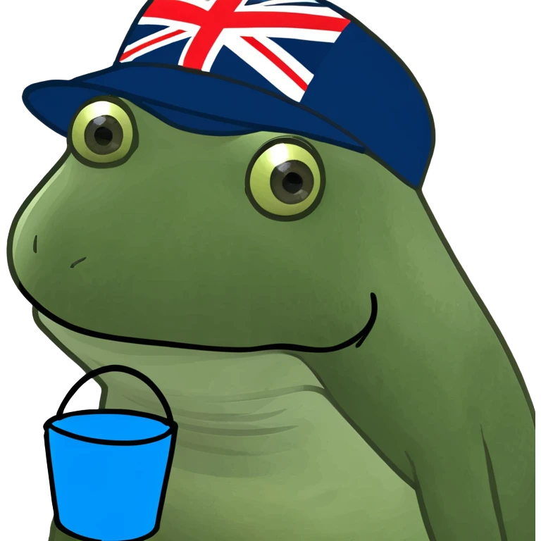 Bucket hat made of the Union Jack with the oasis logo emoji