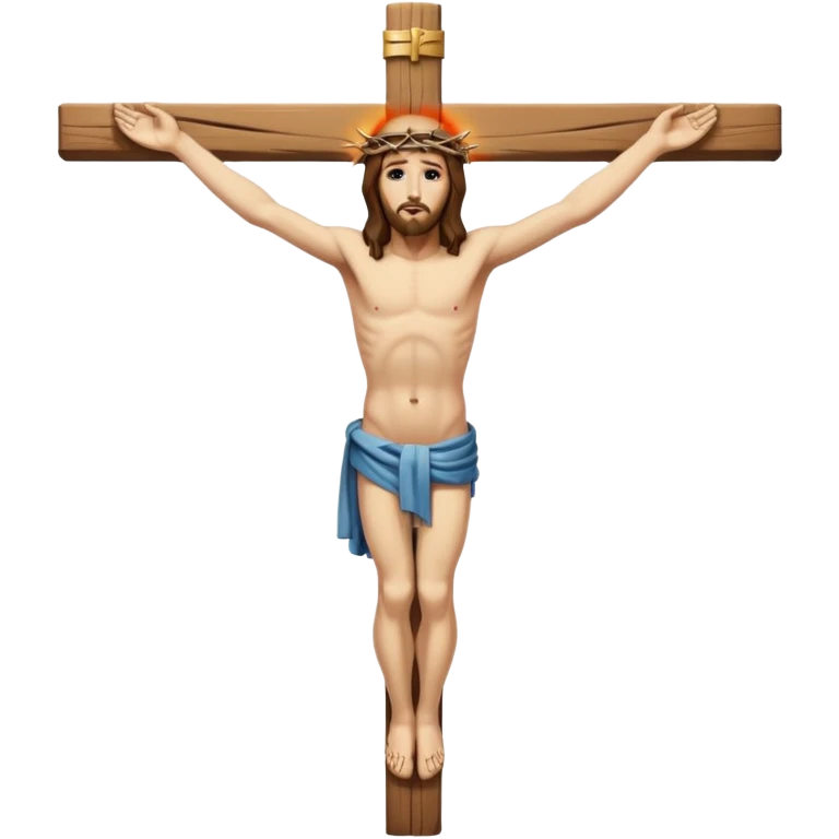 распятый Иисус на кресте в полный рост сбоку.  Крест должен быть целый emoji