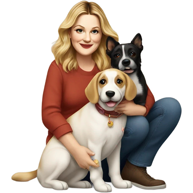 Drew Barrymore With Her Dog Douglas  emoji