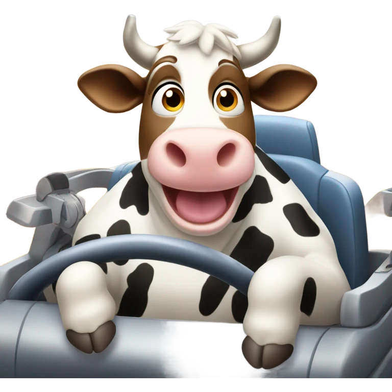 Cow riding a rollercoaster emoji