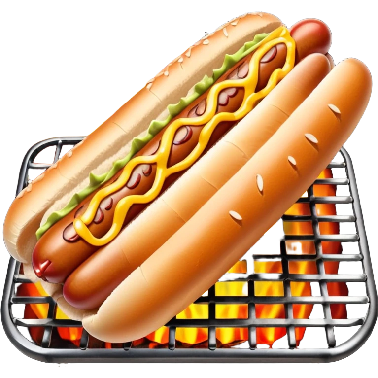 bbq hot dog on grill emoji