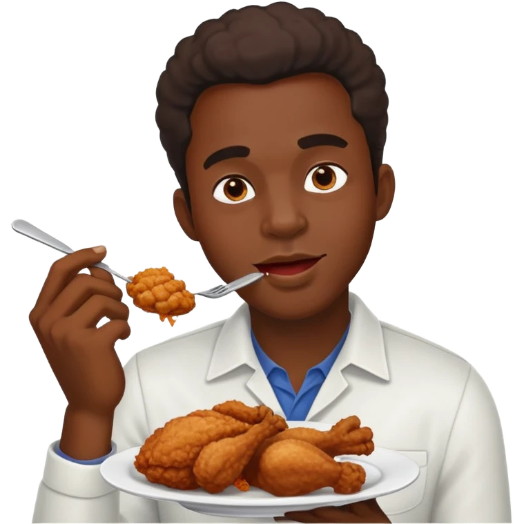 Black guy eating chicken emoji