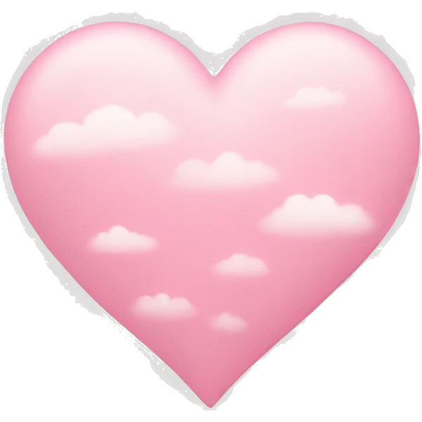 light pink heart cloud emoji