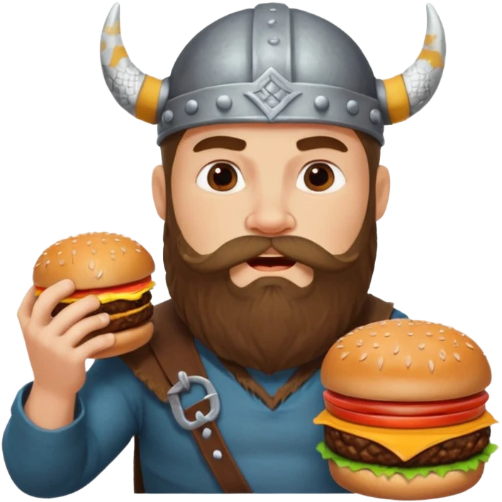 viking eating burger emoji