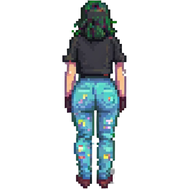 retro simple butt, pixel art style emoji
