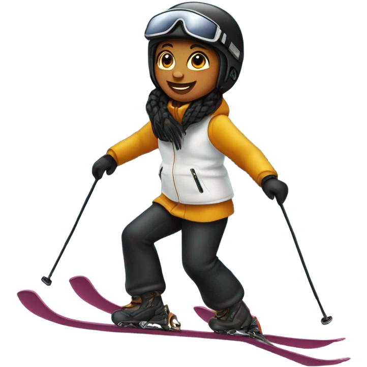 Girl wearing a black Hermes birkin bag skiing Apres emoji