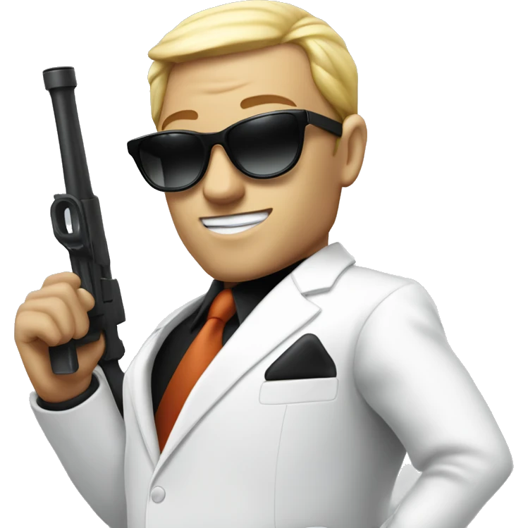 white suit mafia with bazooka and sunglasses emoji