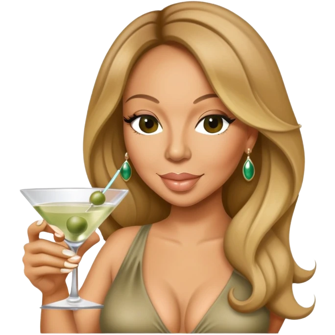 Mariah Carey drinking a dirty martini emoji