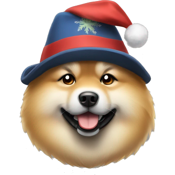 Eurasier dog with Holliday hat on emoji