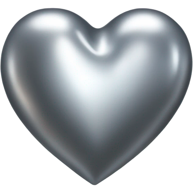 Liquid chrome heart emoji