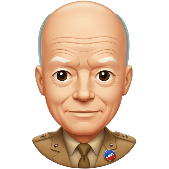 Eisenhower with his famous 'I Like Ike' campaign button and friendly expression emoji
