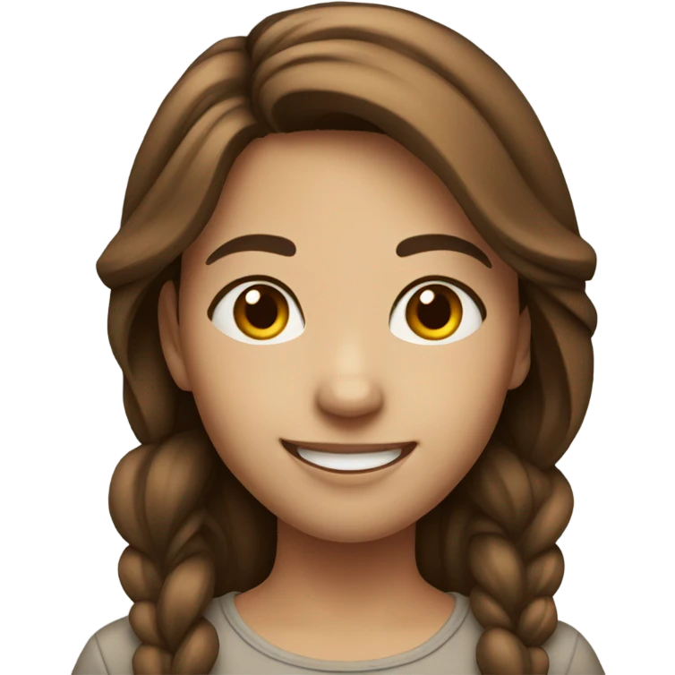 smiling girl with brown hair emoji