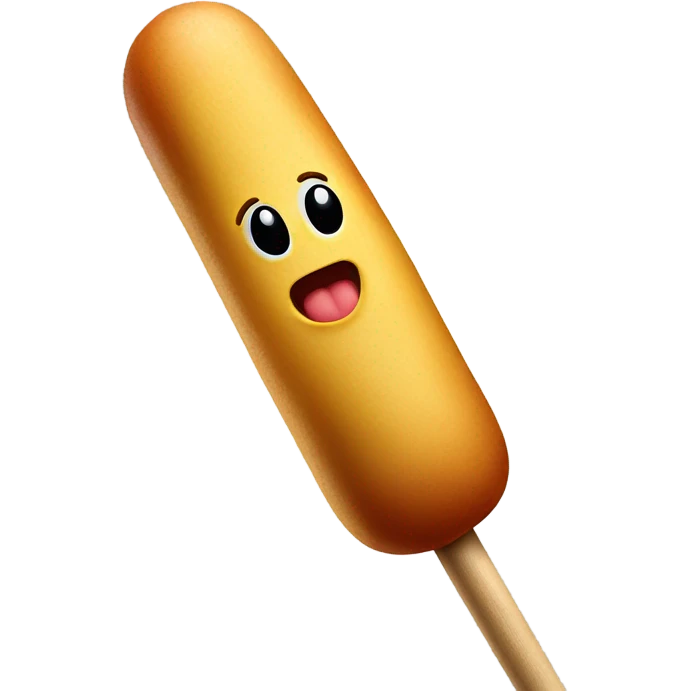 Corndog on a stick with baseball bat emoji