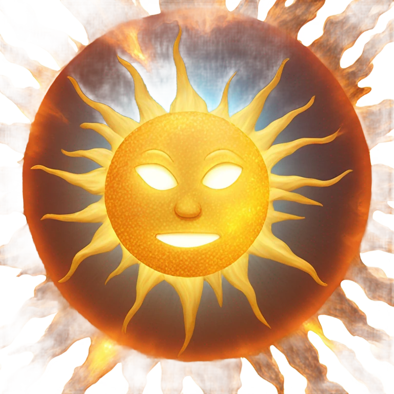 burning sun closeup emoji