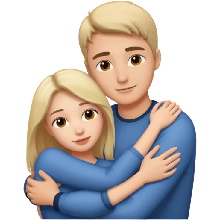 Man hugging woman emoji