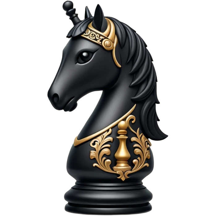 piece of chess knight in black emoji