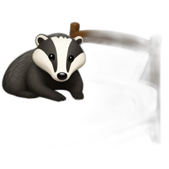 Badger with a nightcap in a bed  emoji