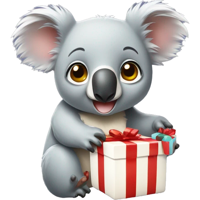 Koala with a present in his hand emoji