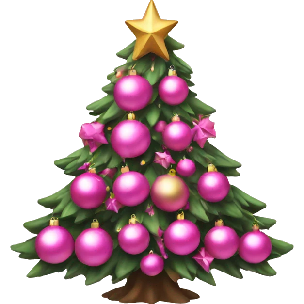 Christmas tree with pink ornaments  emoji
