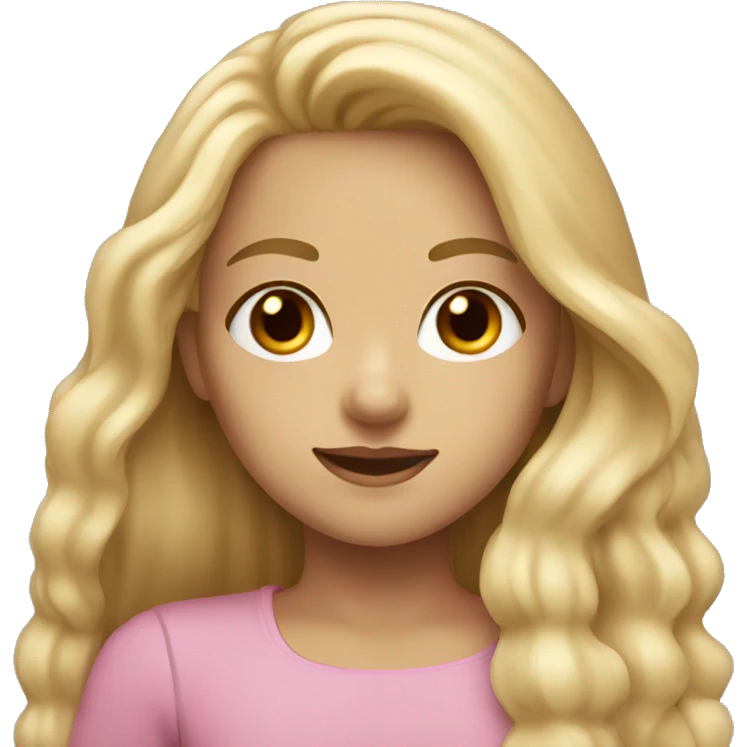 A girl that has long blonde hair and brown eyes emoji