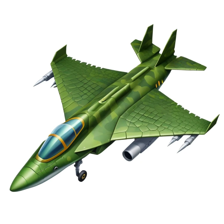 Un cocodrilo siendo un avion de combate emoji