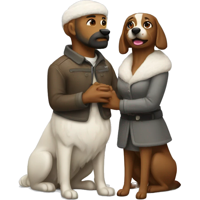 Marriage on a mountain while it’s snowing dogs  emoji