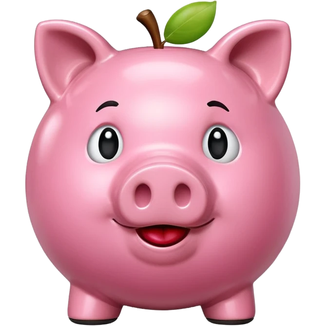 Piggy bank with Apple in mouth emoji