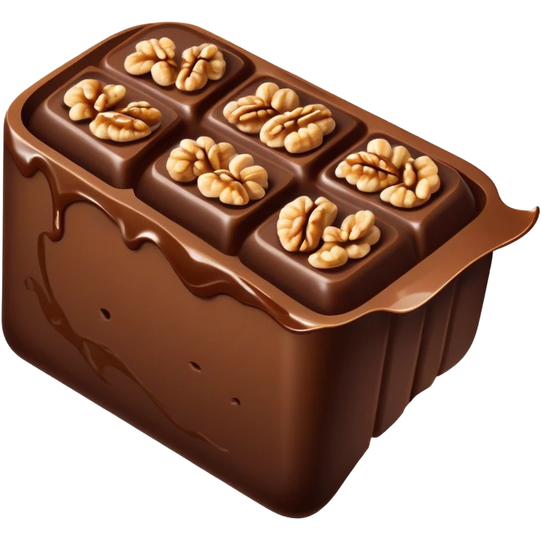 Oblong Tree-log-shaped-chocolate with marsipan swirled inside and with walnuts on top  without leaves emoji