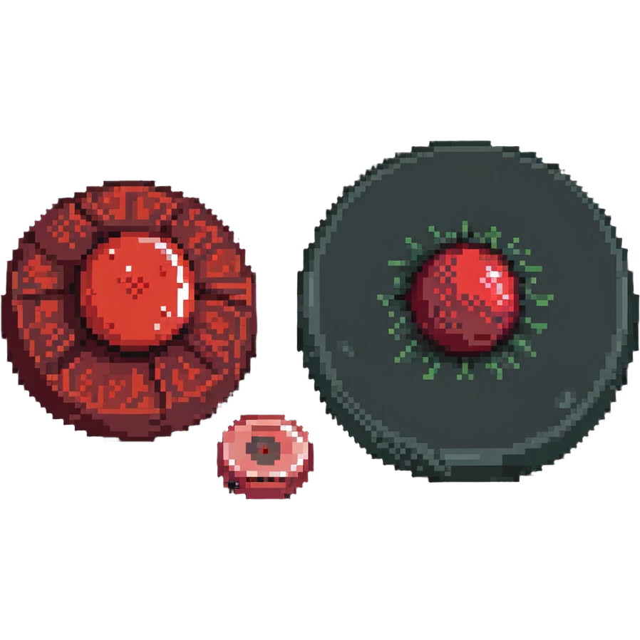 Side by side comparison of anemic pale blood cell and healthy red blood cell emoji