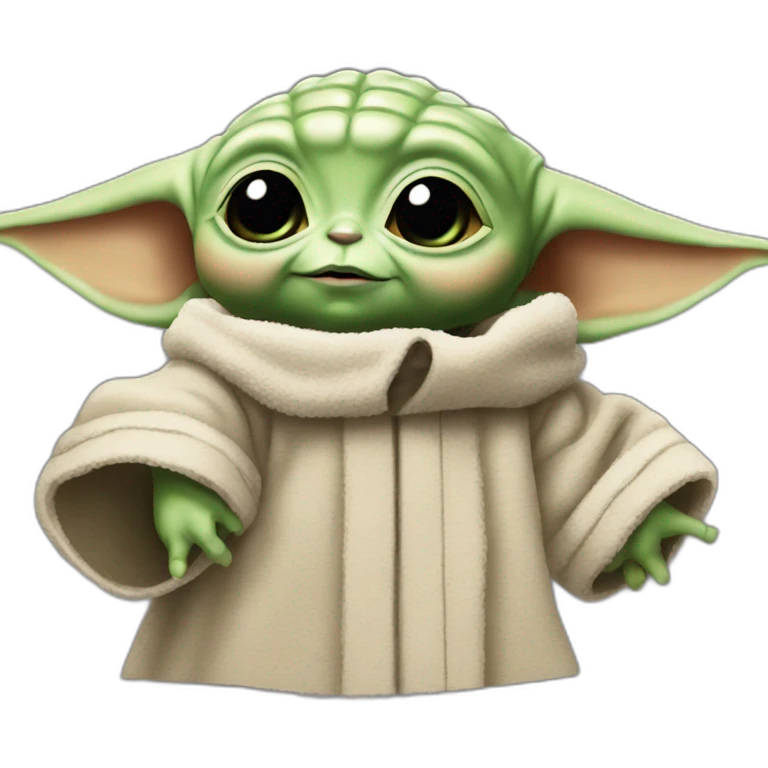 baby yoda shows like with his hand emoji