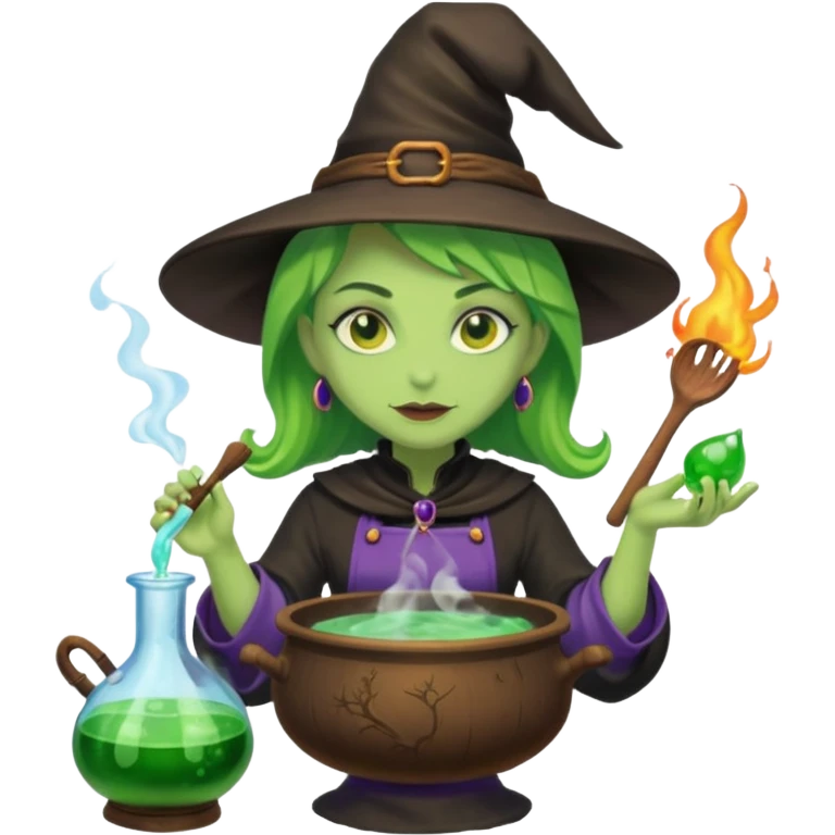 green witch cooking potion emoji