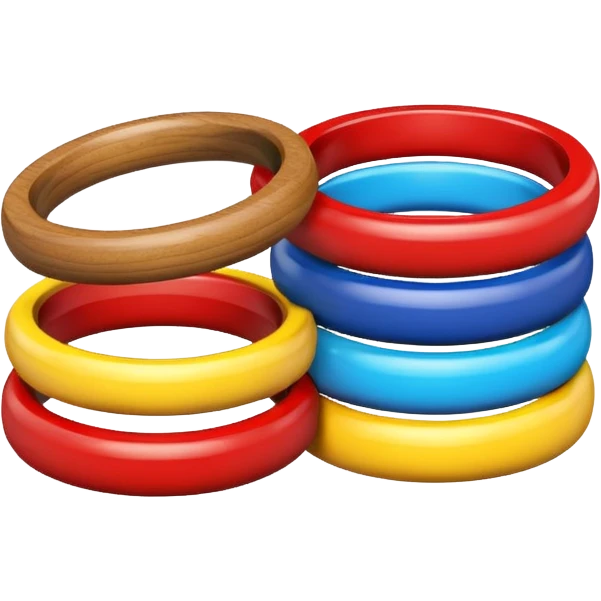 Colorful stacking rings emoji