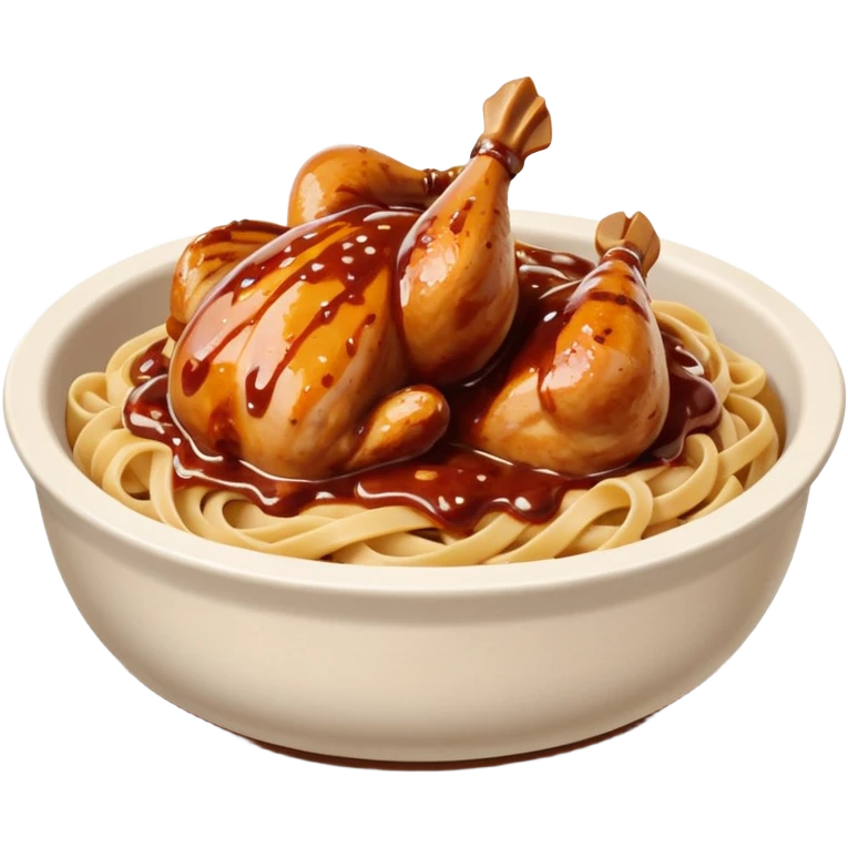 Chicken and barbecue sauce pasta emoji