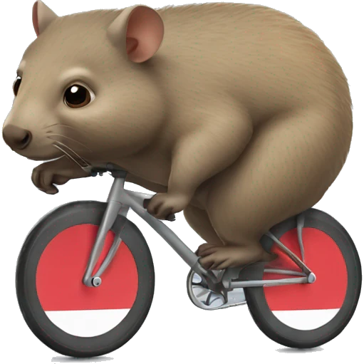 Sporty Wombat on a racing bicycle emoji