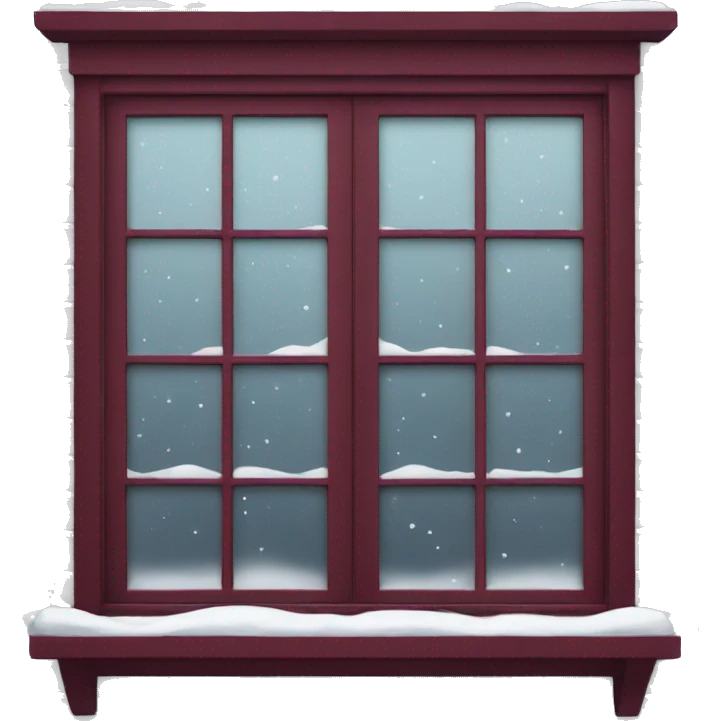snowy burgundy window  emoji