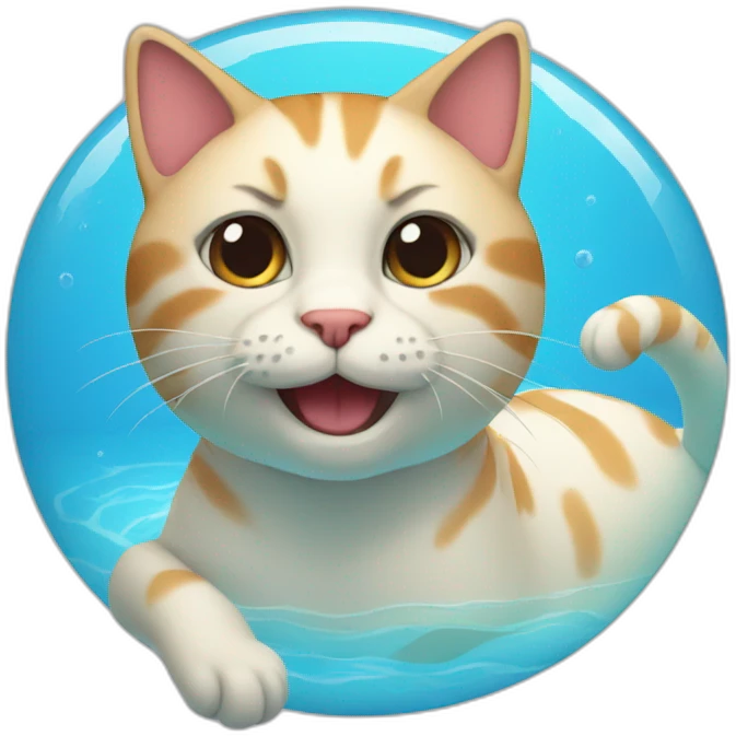 cat in the swimming pool emoji