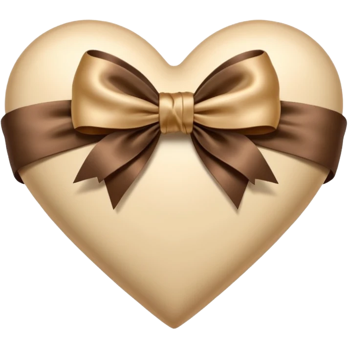 Beige heart tied with brown bow emoji