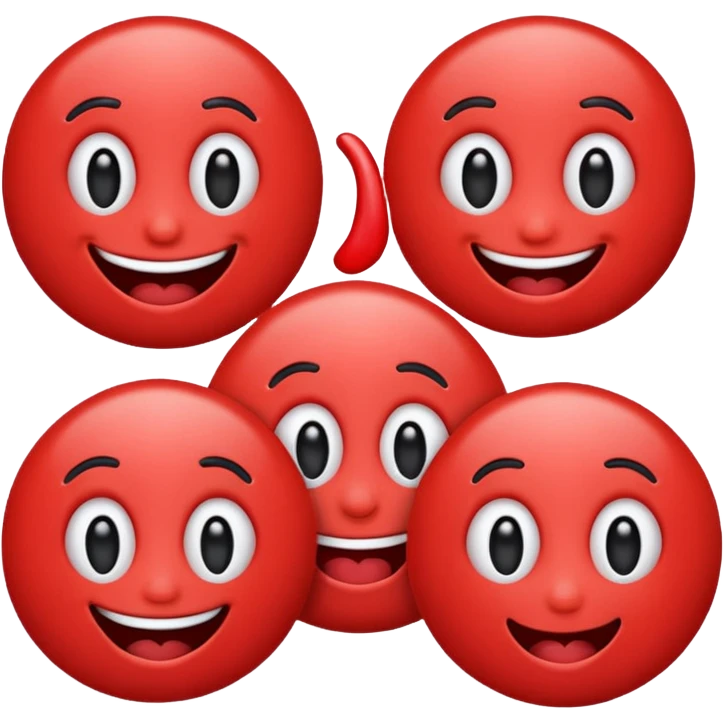 Make the siley emoji to be red and drooly. Make it look realistic emoji