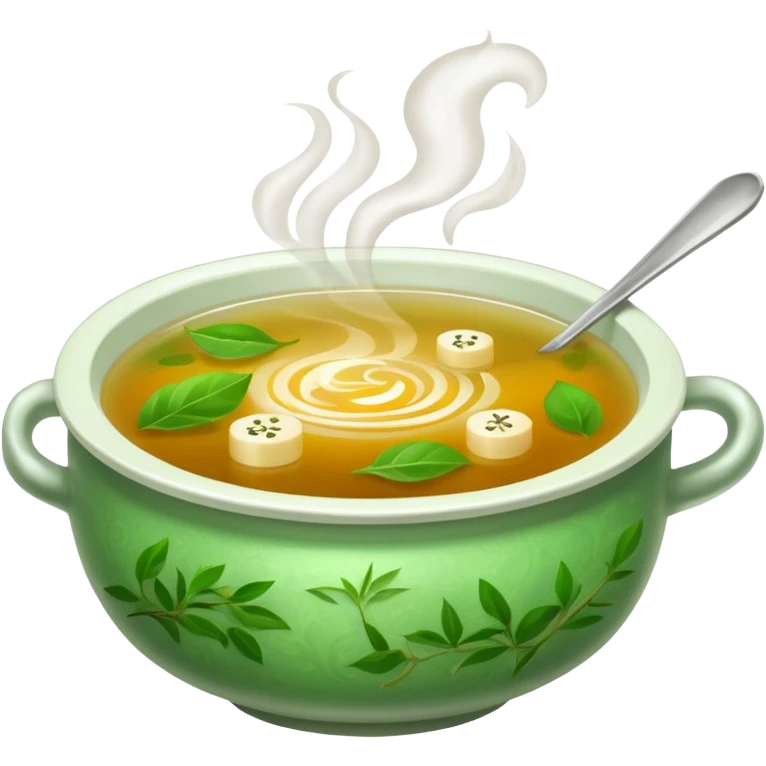 Broth, green tea. emoji