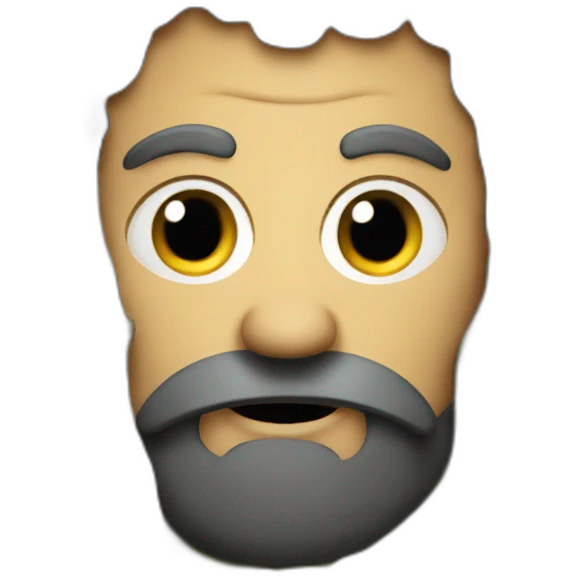 medieval serious man hidden behind tree emoji