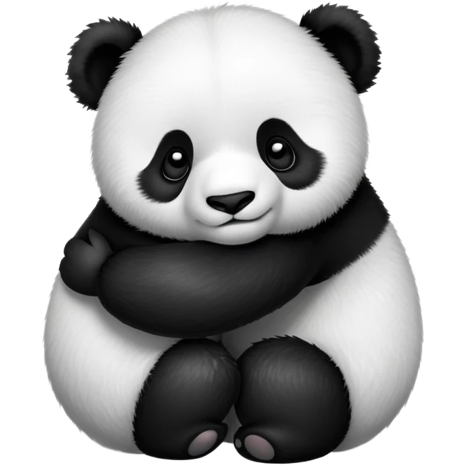 Two pandas hugging  emoji