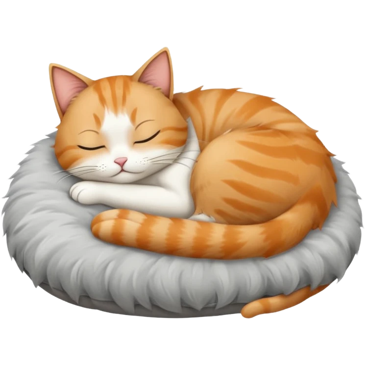 The cat sleeps on the pillow emoji