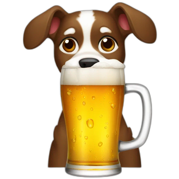 Dog drink beer emoji