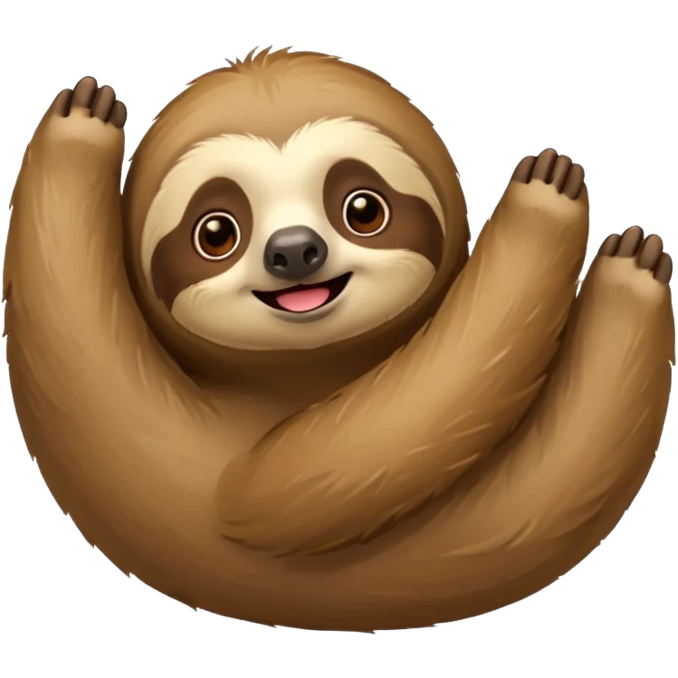 A laying down sloth saying yes in a talking bubble emoji