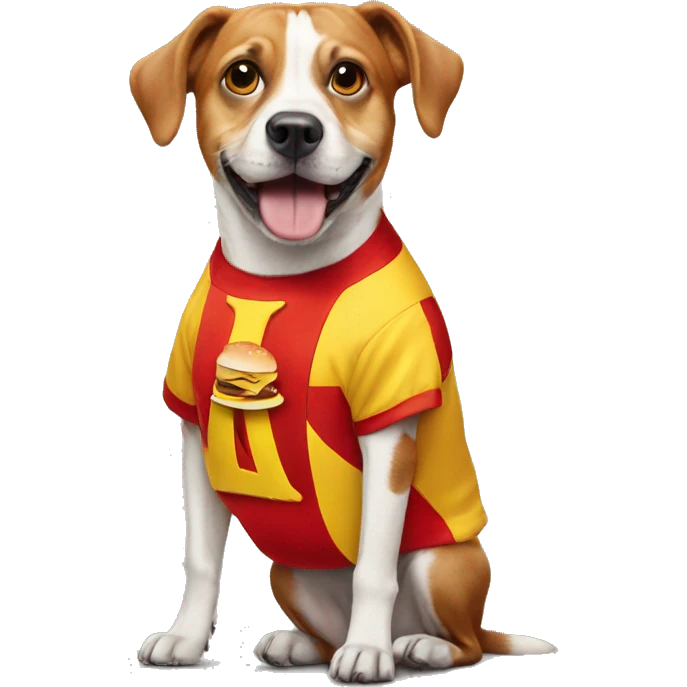 Dog wearing McDonalds suit emoji