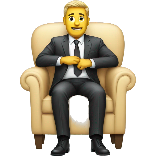 A boss siting on a office sofa  emoji